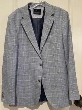 Tailorbyrd Light Gray Glen Plaid Sport Coat